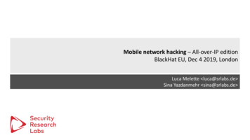 Mobile Network Hacking All-over-IP Edition BlackHat EU .