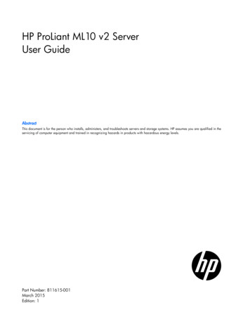 HP ProLiant ML10 V2 Server User Guide - CNET Content