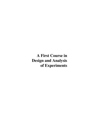 A First Course In Design And Analysis Of Experiments