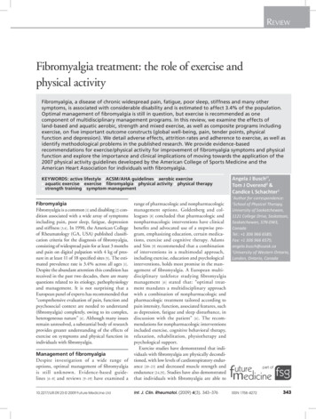 Fibromyalgia Treatment: The Role Of Exercise And Physical .