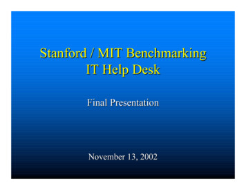 Stanford / MIT Benchmarking IT Help Desk