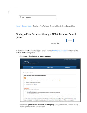 (Firm) Finding A Peer Reviewer Through AICPA Reviewer Search