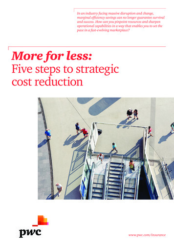 More For Less: Five Steps To Strategic Cost Reduction