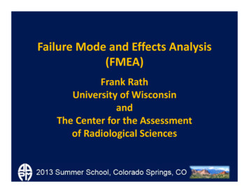 Failure Mode And Effects Analysis (FMEA)