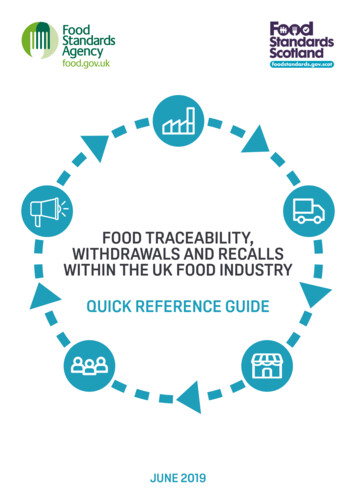 Food Traceability - Quick Reference Guide