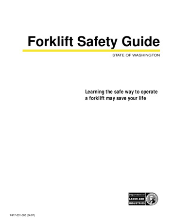 Forklift Safety Guide - University Of Washington