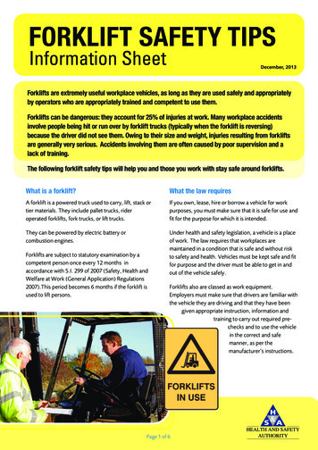 FORKLIFT SAFETY TIPS - Health And Safety Authority