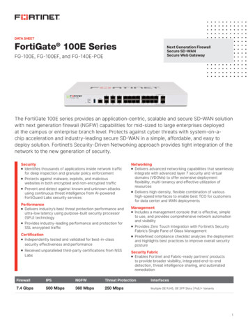 FortiGate 100E Data Sheet