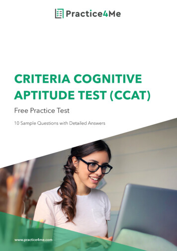 Criteria Cognitive Aptitude Test (CCAT) Sample Test