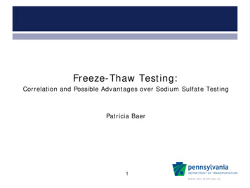 Freeze-Thaw Testing
