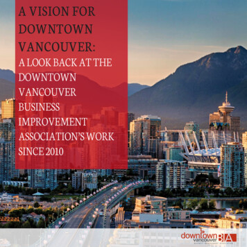 A VISION FOR DOWNTOWN VANCOUVER