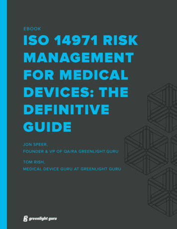 EBOOK ISO 14971 RISK MANAGEMENT FOR MEDICAL DEVICES: 