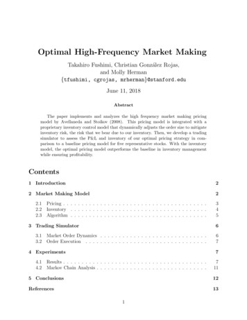 Optimal High-Frequency Market Making - Stanford