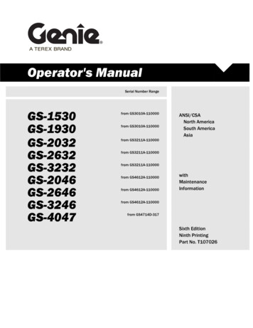 Genie GS-1930 Scissor Lift - Operator's Manual