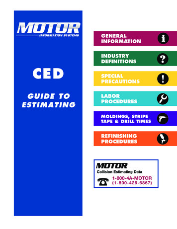 GUIDE TO ESTIMATING - MOTOR Automotive Data Solutions .