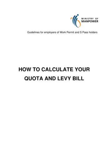 HOW TO CALCULATE YOUR QUOTA AND LEVY BILL