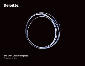 The SAP Utility Template Powered Insight - Deloitte