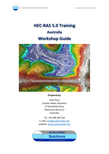 HEC-RAS 5.0 Training RAS 5.0 Training - Surface Water