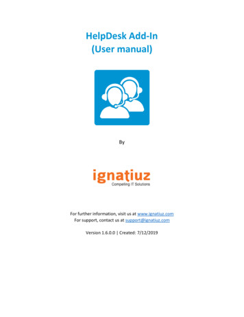 HelpDesk Add-In (User Manual) - Ignatiuz