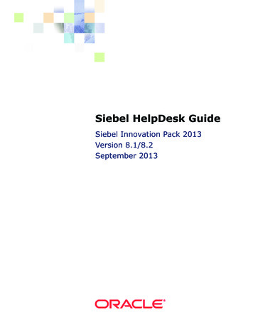 Siebel HelpDesk Guide - Oracle