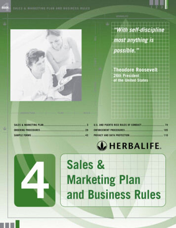 Sales & Marketing Plan And Business Rules - - Order Herbalife