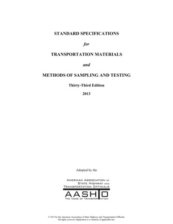 Standard Specifications For Transportation Materials And .