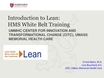 Introduction To Lean: HMS White Belt Training
