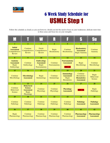 6 Week Study Schedule For USMLE Step 1