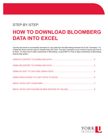 How To Bloomberg Data Into Excel