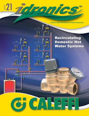 Recirculating Domestic Hot Water Systems