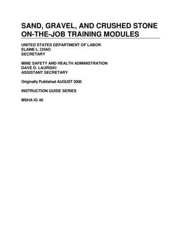 SAND, GRAVEL, AND CRUSHED STONE ON-THE-JOB TRAINING 