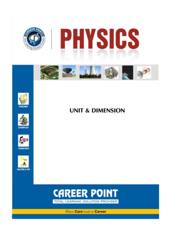 Physics Unit & Dimension - Career Point