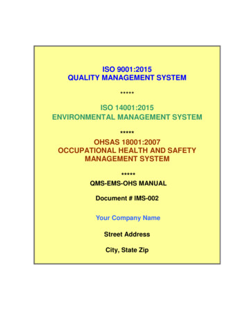 ISO 9001:2015 QUALITY MANAGEMENT SYSTEM