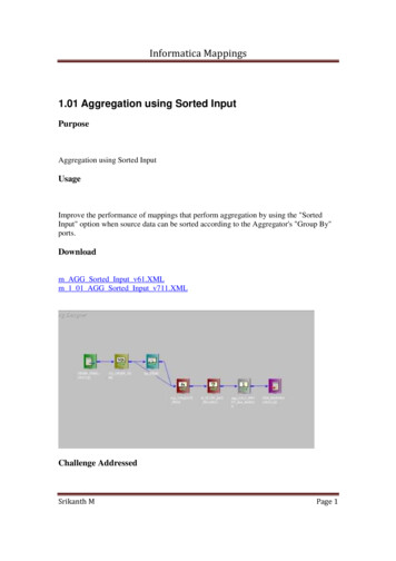 Informatica Mappings 1.01 Aggregation Using Sorted Input