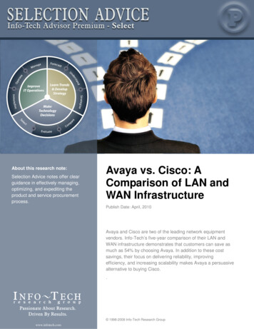 Avaya Vs. Cisco: A Comparison Of LAN And WAN Infrastructure