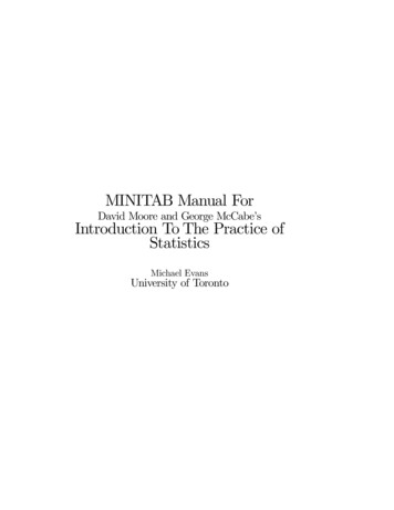 MINITAB Manual For Introduction ToThe Practice Of Statistics