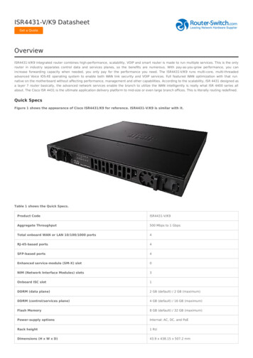 ISR4431-V/K9 Datasheet Overview - Cisco Router, Cisco .