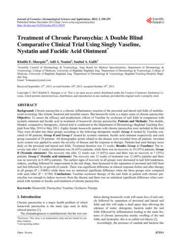 Treatment Of Chronic Paronychia: A Double Blind .