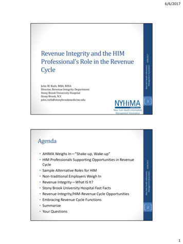 Revenue Integrity And The HIM Professional’s Role In The .