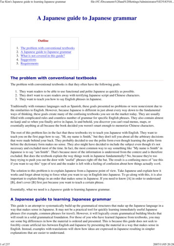 Tae Kim's Japanese Guide To Learning Japanese Grammar
