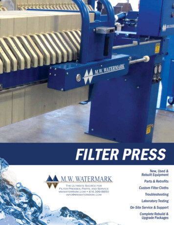 FILTER PRESS - Applied Process Equipment Inc