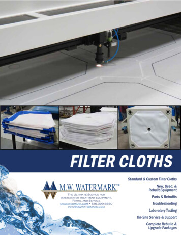 M.W. Watermark Filter Cloths Product Guide