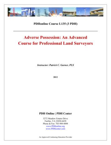 Adverse Possession: An Advanced Course For Professional .