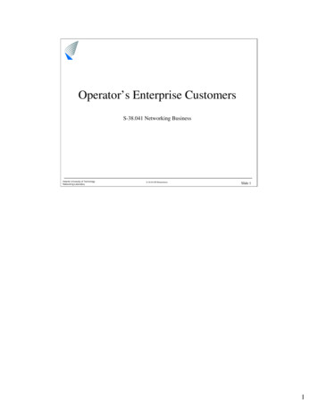 Operator’s Enterprise Customers - TKK