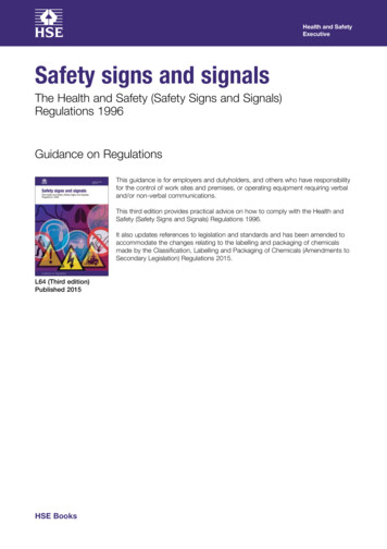 Safety Signs And Signals - HSE