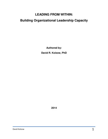 LEADING FROM WITHIN: Building Organizational Leadership .