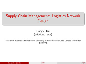 Supply Chain Management: Logistics Network Design