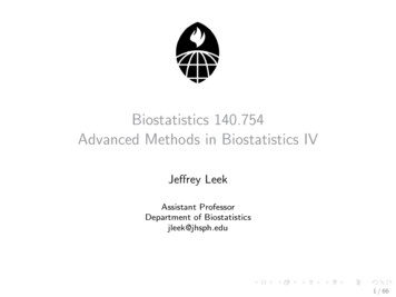 Biostatistics 140.754 Advanced Methods In Biostatistics IV