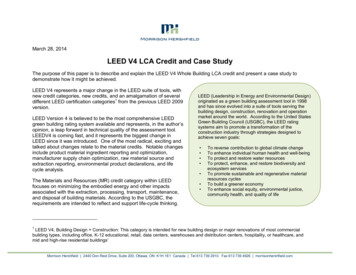 LEED V4 LCA Credit And Case Study - CWC