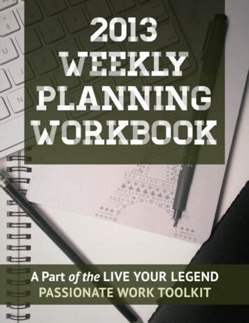 WEEKLY PLANNING WORKBOOK - Live Your Legend